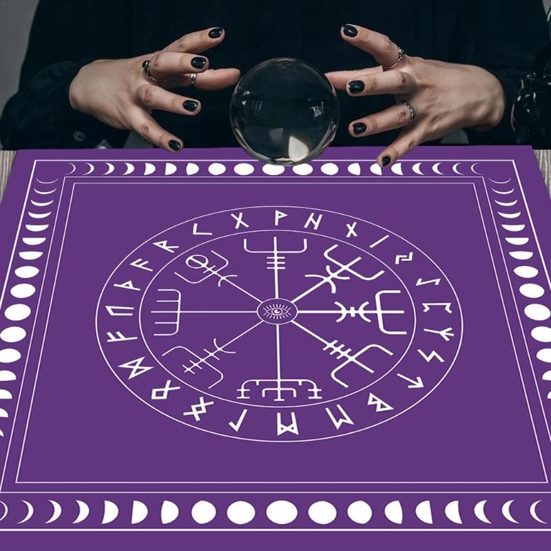 19x19in Flannel Tarot Tablecloth Rune Divination Altar Tarot Patch Table Cover Magician Board Game Cards Table Mat
