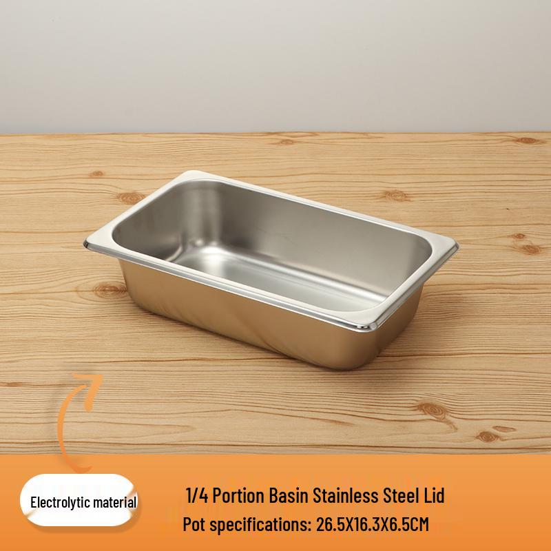 Rectangular Stainless Steel Serving Pans with Lids - Ideal for Mala Tang, Vegetables, Milk Tea, and Ice Cream