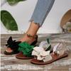 Women's Solid Color One-Strap Flat Sandals with Bow Decor, Lightweight Comfortable Design for Outdoor Casual Wear