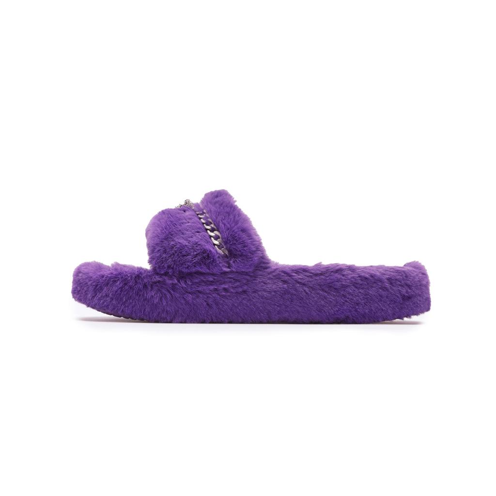Fila Shell Shoes Plush Slippers Retro Series Comfortable Slide Sandals Women Slippers Purple F12W442501FHT