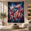 Decorative Tapestry,Atletico Madrid Printed Wall Art, Lightweight Wall Hanging For Bedroom Background