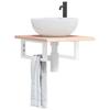 VidaXL Wall-mounted Vanity Shelf Steel and Solid Oak Wood 3302532