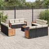 VidaXL Garden Lounge Set with Cushions 13 Pcs, Patio Sofas, Patio Furniture Set, Outdoor Furniture, Black 3259921