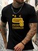 Kurzarm T-Shirt PRIVA THINKER Herren 100% Baumwolle Muster Gedrucktes Hemd Sommer Rundhals Atmungsaktiv Lässig Mode Cooles T-Shirt