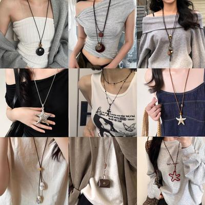 Ocean Patrick Star Long Necklace Women's Niche Vintage Versatile Sweater Chain Neck