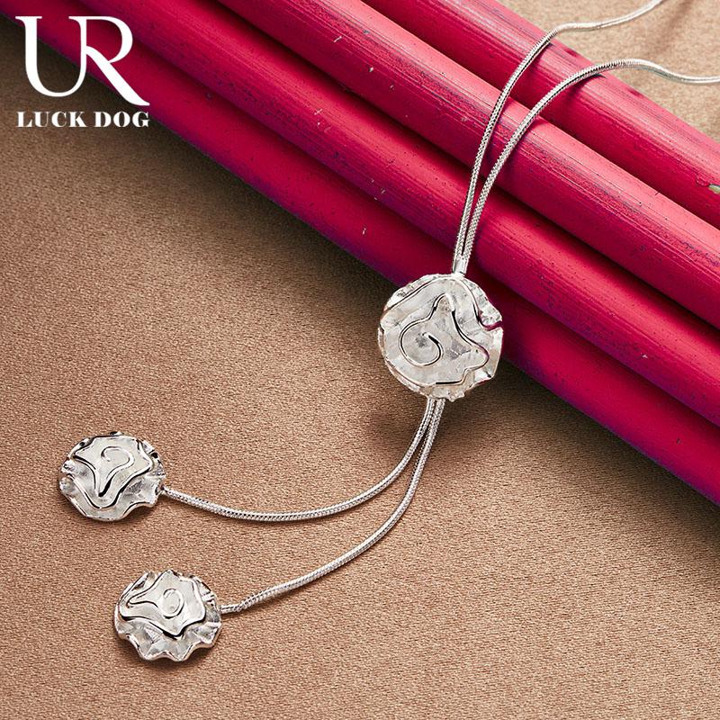 925 Stříbrný náhrdelník s růží Módní svatební šperky