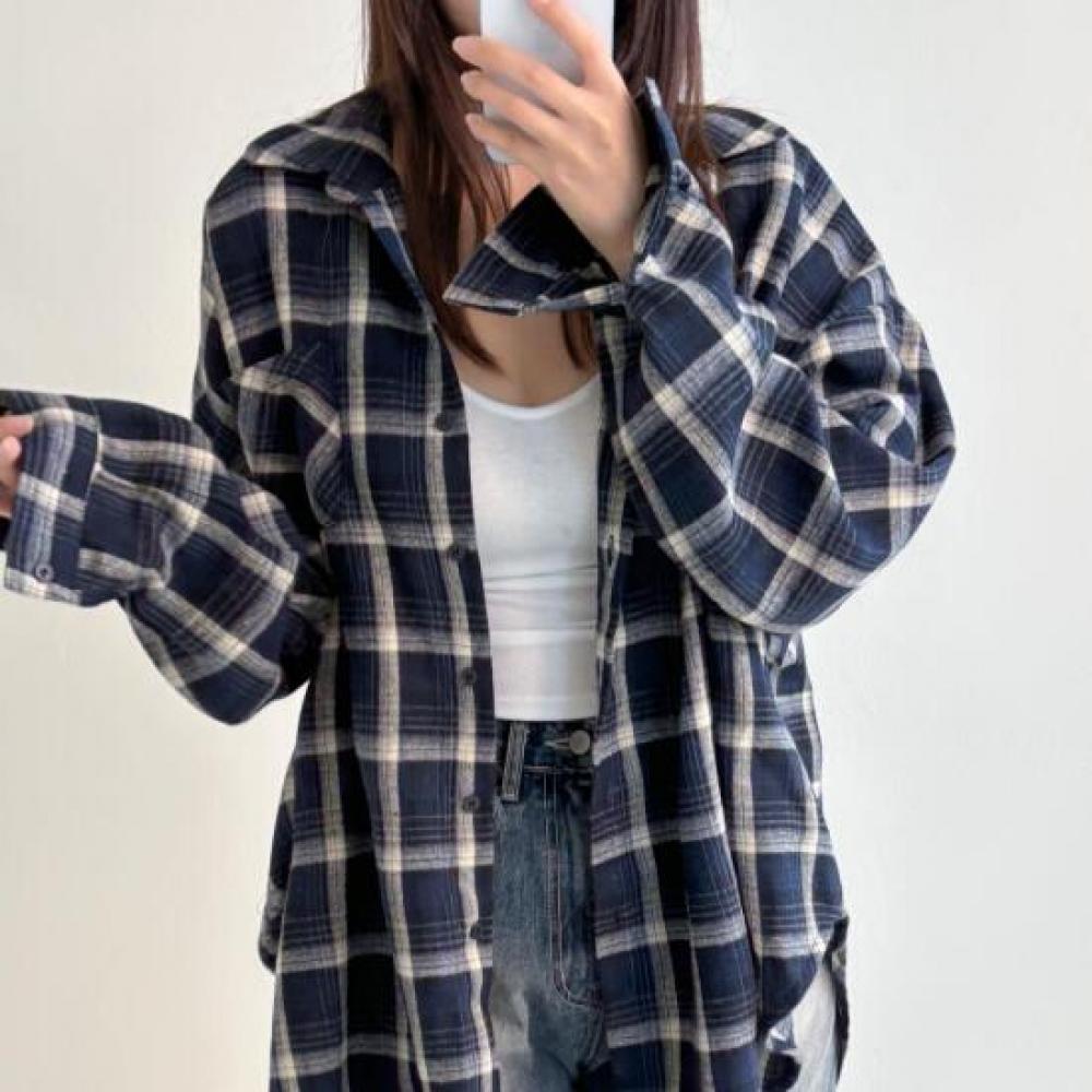 New ArrivalS Open Run Women S claSSic Check Bicolor Pattern looSe Fit Daily Coll