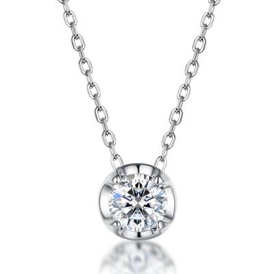 Νέο προϊόν για S925 Moissanite κολιέ με στρογγυλή αλυσίδα με κλείδα
