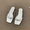 French flat-bottomed flip-flops fairy shoes wear 2025 new summer beach sandals silver sandals