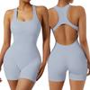 Seamless Back Cutout High Stretch Butt Lifting One Piece Yoga Jumpsuit For Gym Training