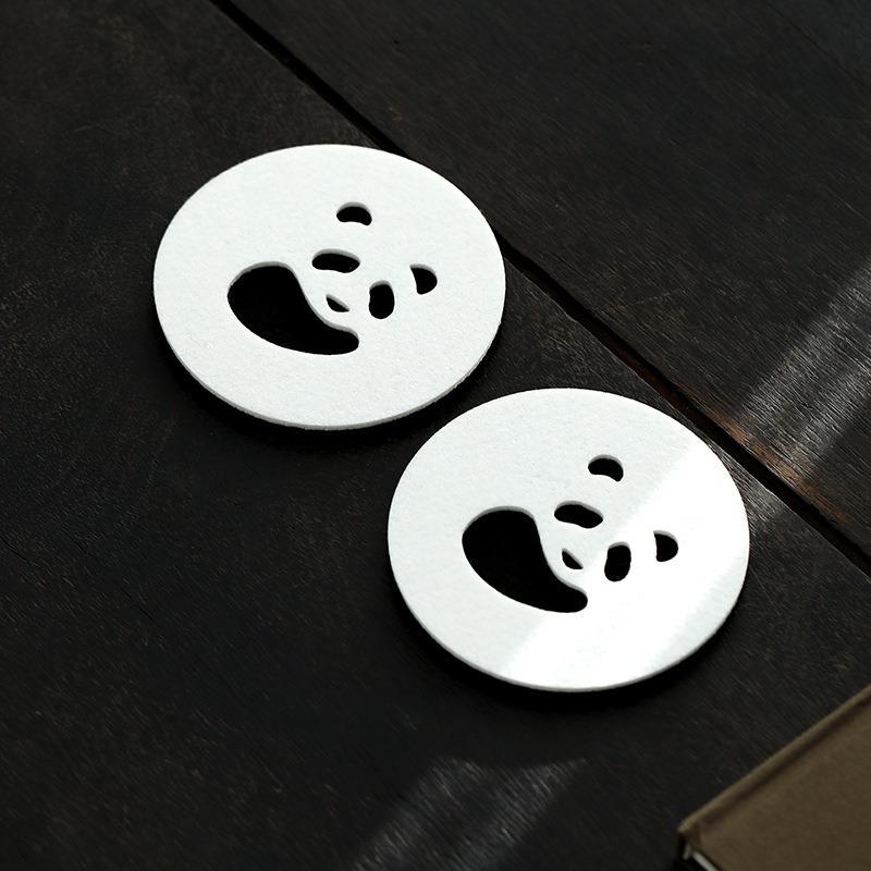 

New Chinese National Treasure Panda Chinese Wind Absorbent Felt Coaster Cup Holder Chinese Hollow Pot Bearing Mat