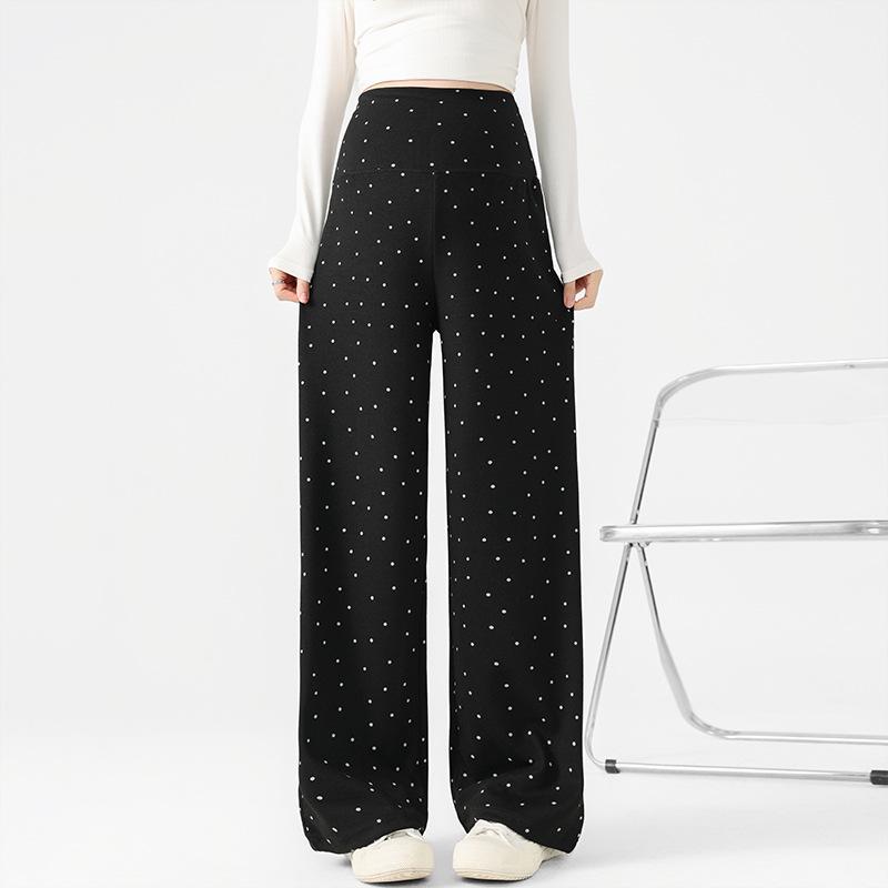 

Loose Wide-Leg Maternity Pants - No Drawstring, Slimming Casual Drape, Spring Style M чорний