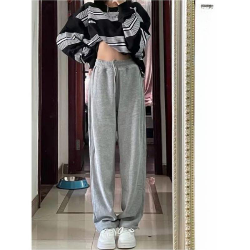 

Новые повседневные брюки с эластичной талией, женские, с высокой талией и зауженные, американский дизайн, универсальные спортивные длинные брюки XXL