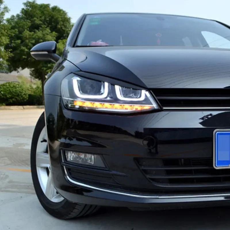 For Volkswagen Golf 7 MK7 GTI R  2013-2018 Head Light Lamp Eyelids Eyebrow Headlight Decoration Car Styling Trim Accessories
