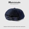25 Early autumn new bow denim beret children's metal label adjustable painter hat tide