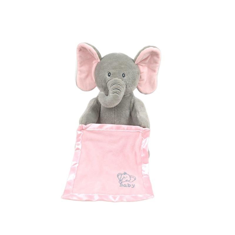 Soft Plush Singing Elephant Toy Singing Function Hide-and-seek Feature Hide-and-seek Elephant Toy Musical Plush
