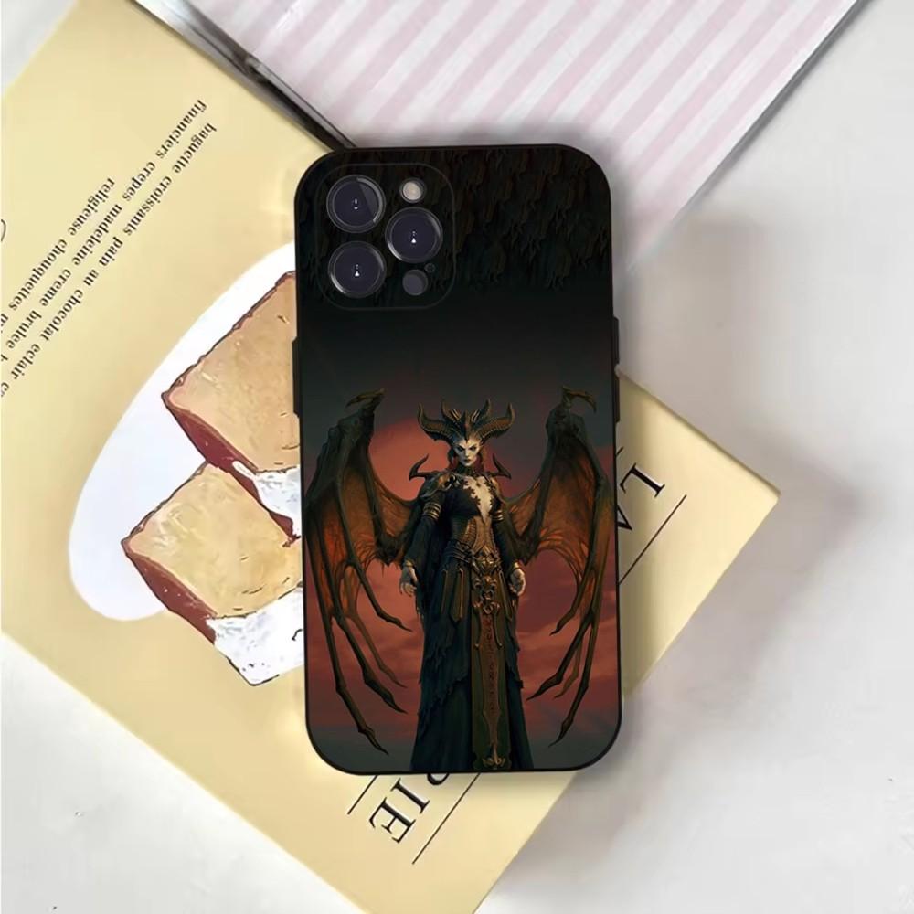 

L-Lilith D-Diablo 4 Чехол для телефона Чехол для телефона Для iPhone 16,15,14,13,12,11,Pro,X,XS,Max,XR,Plus,Mini Мягкий черный чехол iPhoneXR