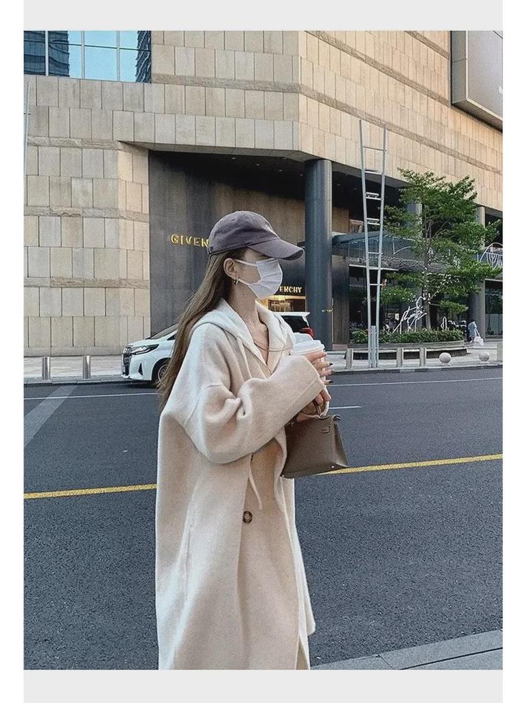 Trendy francouzské bílé šaty s kapucí pro ženy - nový jarní/podzimní dlouhý styl