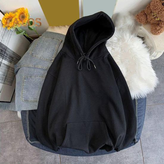 Conjunto de 2 piezas de traje deportivo para hombre, sudadera de manga larga con capucha y cordón, bolsillos grandes, pantalones deportivos de color sólido, ropa deportiva de estilo versátil