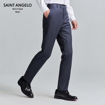 Baoxiniao Men's Merino Wool Slim-Fit Dress Trousers