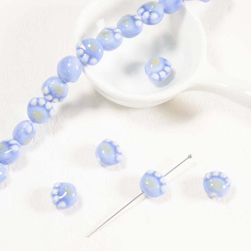 10Pcs Cartoon Design Cat Paw Beads Ceramic Jewelry Making Material  Student