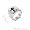 Cross Ring for Men, Prayer Holy Rings Catholic Inpsirational Religious Gift for Him,Stainless Steel Ring