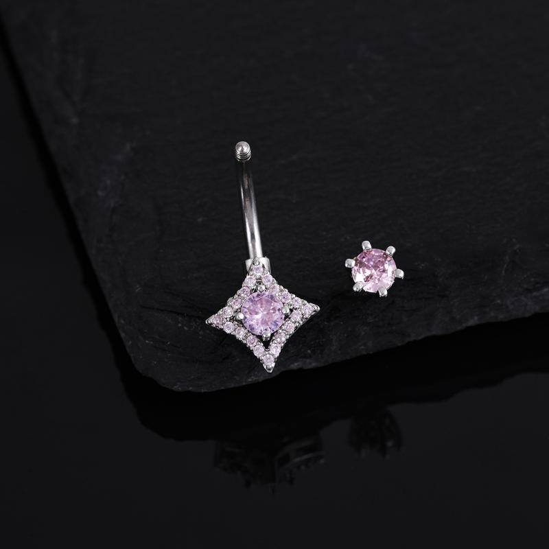 Star Zircon Belly Button Rings Y2K Girls Piercing Navel Nail Body Jewelry For Women Body Piercing Jewelry Gift