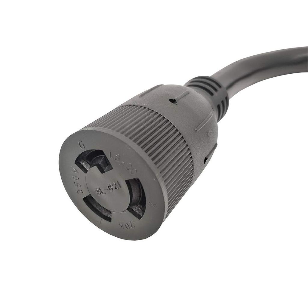 Parkworld 885149 Adapterkabel 30 Ampere Twist Lock L6-30 Stecker auf 20 Ampere L6-20 Buchse