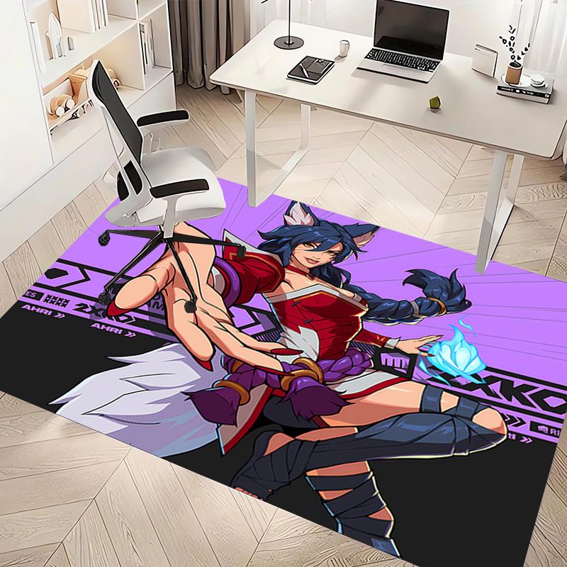 League of Legends Ahri Print Area Rug - Soft,Washable Non-Slip Indoor Mat,Living Room,Home Office Decorative Rug