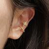 Simple Style Ear Clip Gold Non-piercing Earring For Women Vintage Rhinestone Stars Ear Cuff Girls Jewelry Gifts