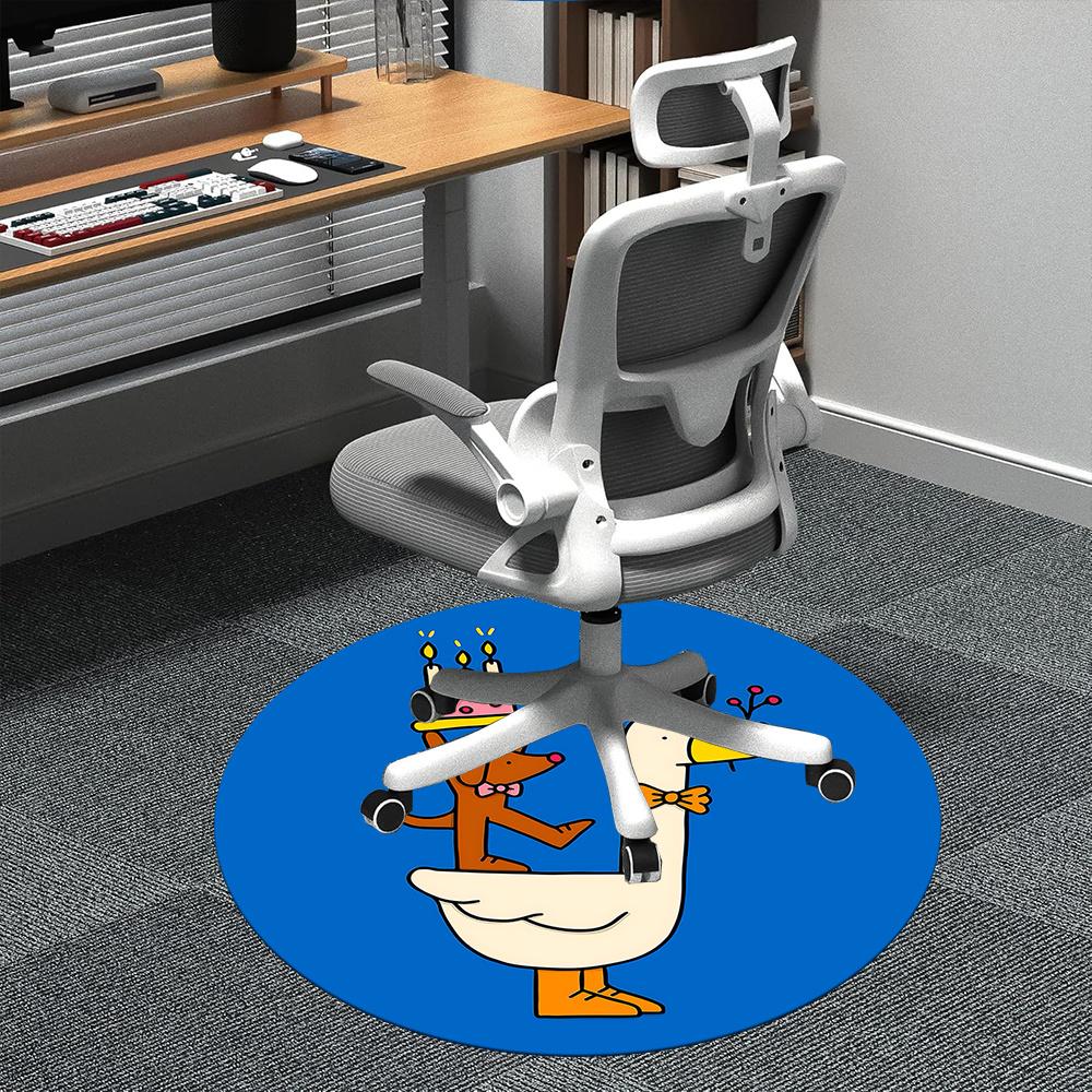 

1pc Dogs Cake Office Round Area Rug, Indoor Mat Suitable ForOffice, Under Office Chairs Bedroom Living Room Home Decor, Room Deco q055 80cm by 80cm
