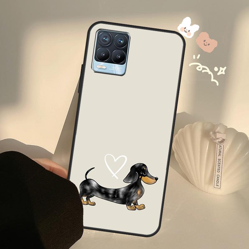 Cartoon Dachshund Sausage Dog Case For OnePlus 10 9 Pro 8T 9R Nord2 Cover For Realme GT Neo 2 3 GT Master 8i 9i 8 Pro