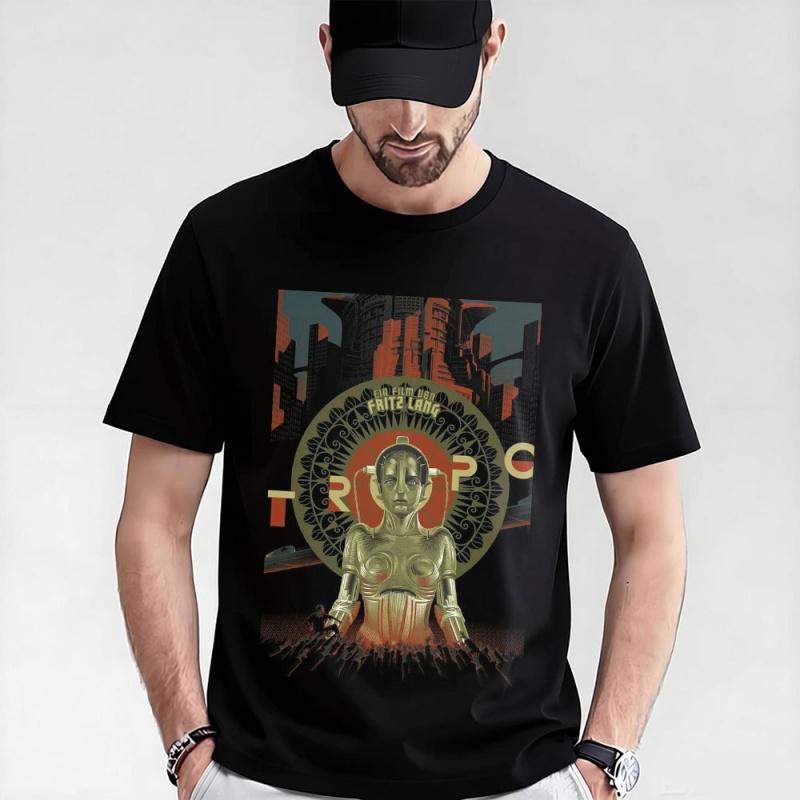 Fritz lang Germany Silent Movie Metropolis t shirt 0521 Cyberpunk Sci-fi Robot