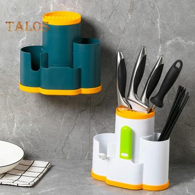 1 Set Supporto per bacchette Drenaggio senza punzonatura Resistente all'umidità Stoviglie Scaffale Scatola per posate Organizzatore Fornitura del ristorante