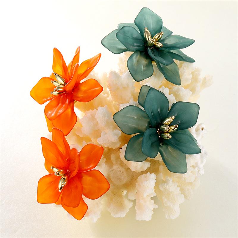 Charm Oversized Flower Stud Earrings for Women Fashion Party Jewelry