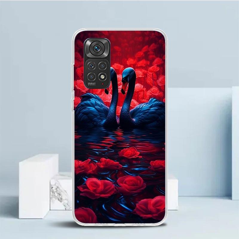 Black Swan Noble Phone Case For Xiaomi Redmi Note 15 14 14S 13 12S 12 Pro Plus 11S 11 11T 11E 10S 10 + Soft TPU Back Cover Redmi