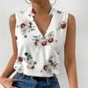 Summer New Women's Casual V-neck Simple Printed Women's Tops T-shirts and Vests