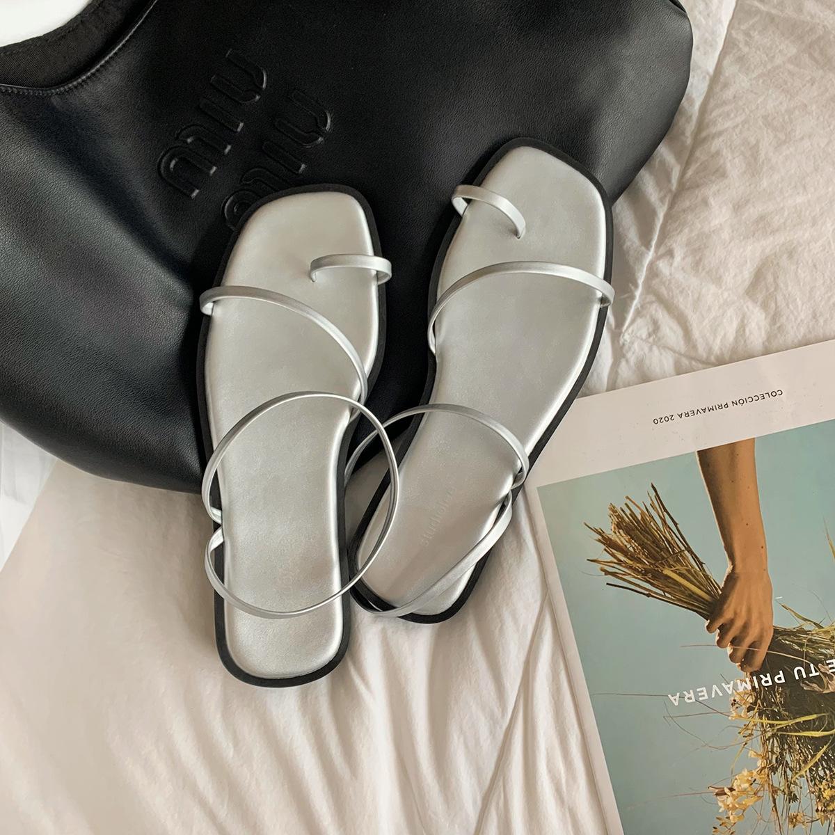 

Норвежское лето~ минималистичные модные сандалии с закрытым носком и плоским носком для женщин 40