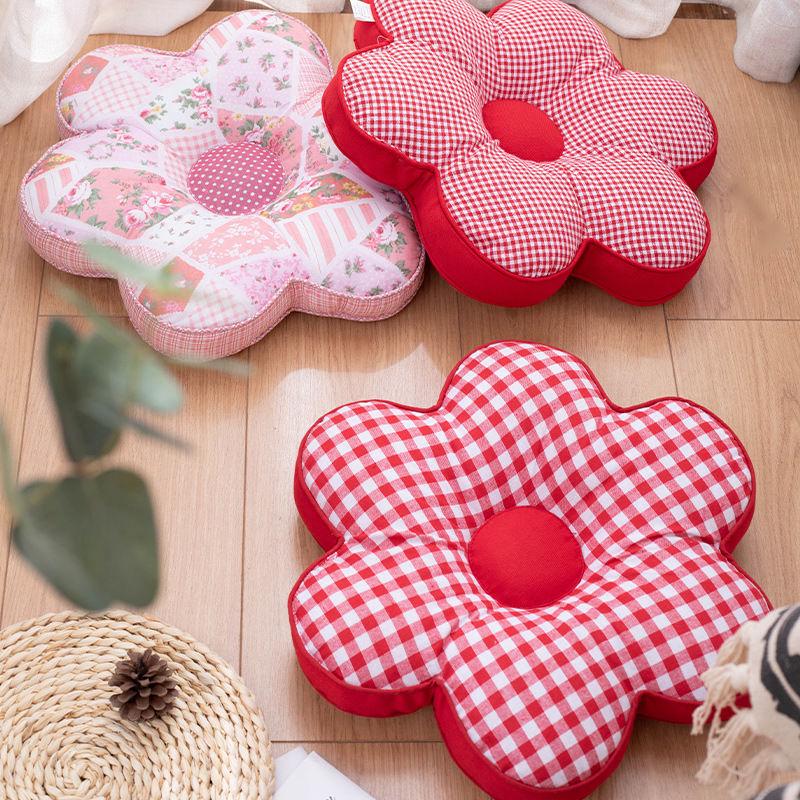 Korejský polštářek s květinami švestky: Celobavlníkový polštářek na zdřímnutí do kanceláře a ložnice