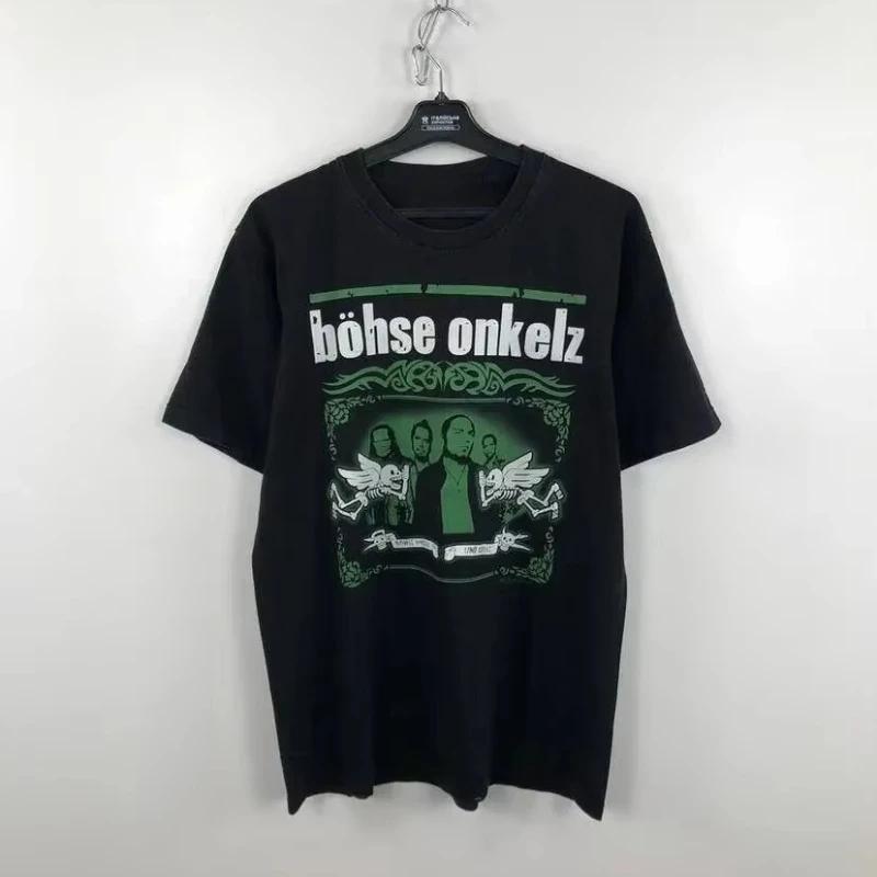 Hatad Förbannad Avgudad II Böhse Onkelz Perifert Mönstertryck Sommar Oversize T-shirts Bomull Herr- och Dam-T-shirts