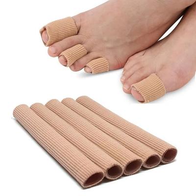 1/2/4 Piezas Cubierta de Silicona Tejido Cortado Separador de Dedos Espaciador Tubo Manga Tapones Corrector de Hallux Valgus Protector de Martillo Cuidado de Dedos y Pies
