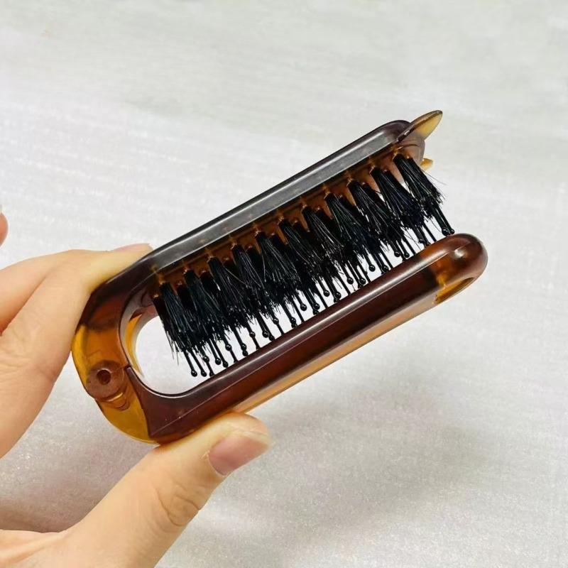 1Pc Amber Folding Comb, Bristles, Anti-static Hair, Does Not Hurt The Scalp, Hair Comb, Small Portable Travel Comb