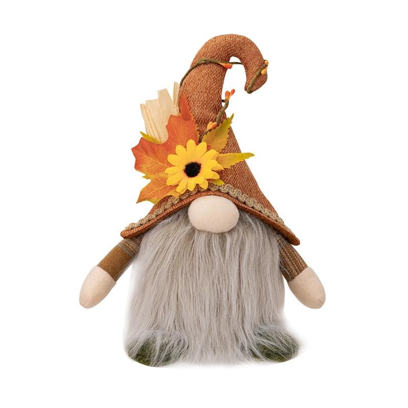 Fall Gnome Maple Leaf Sunflower Plush Faceless Glowing Elf Dwarf Decorations For Christmas Autumn Thanksgiving Decor Gifts