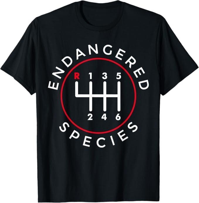 

Endangered Species Manual Gearbox Stick Shift 6 Speed T-Shirt S