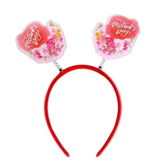 

Детская повязка для волос с цветочным принтом, празднование Дня матери, эластичная противоскользящая обруч для волос «Я люблю маму», реквизит для фотосессии, декоративная повязка для головы детей A