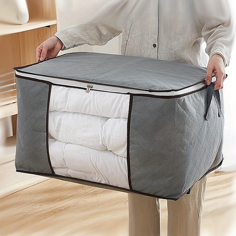 Extra Large Handle Storage Bag Portable Clothing and Quilt Organizing Bag with Window Durable Polyester Material