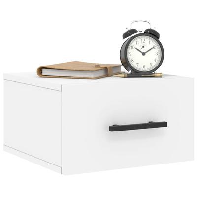 Wall Mounted Nightstand White 35 X 35 X 20 Cm