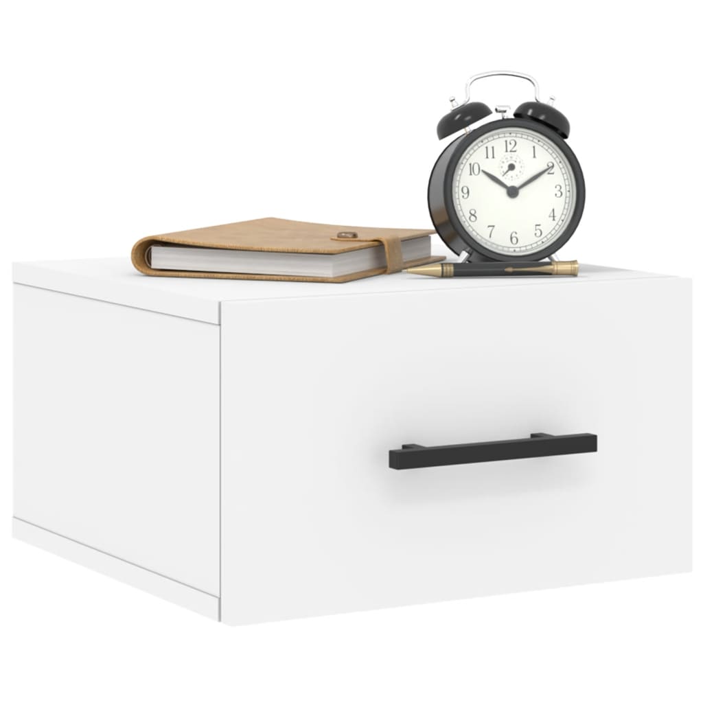 Wall Mounted Nightstand White 35 x 35 x 20 cm