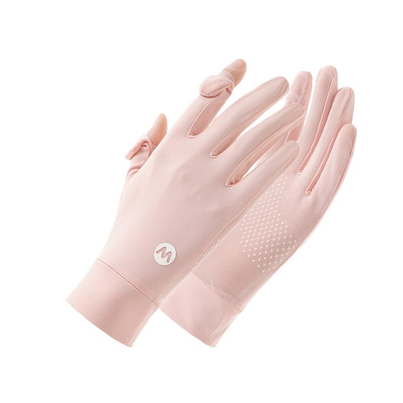 Sunscreen Gloves for Women In Summer UV Driver Ice Silk Touch Screen Outdoor Anti Slip Bicycle Driving and Riding Thin Model