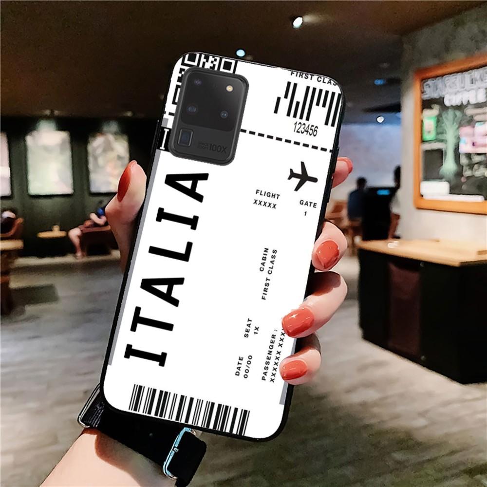 Cute FIRST CLASS PLANE TICKET Phone Case For Samsung S 9 10 20 21 22 23 30 23 24 plus lite Ultra FE S10lite Fundas